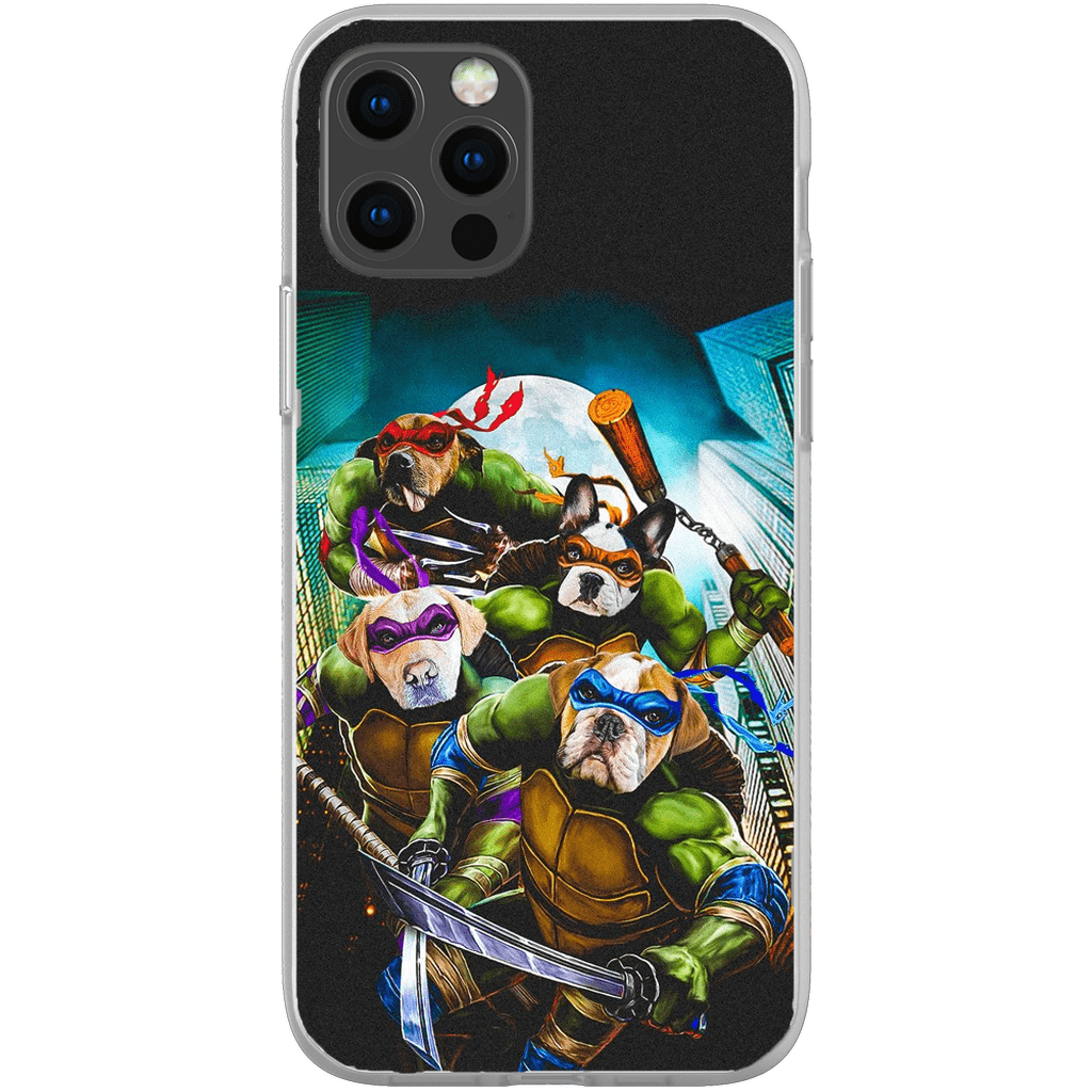 Funda personalizada para teléfono con 4 mascotas &#39;Teenage Mutant Ninja Doggos&#39;