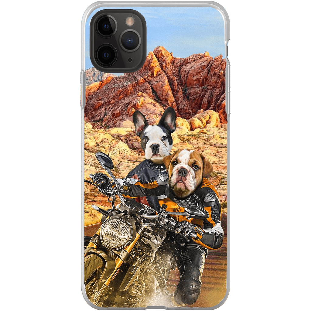 Funda personalizada para teléfono con 2 mascotas &#39;Dogati Riders&#39;