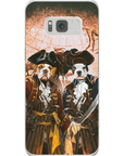 Funda personalizada para teléfono con 2 mascotas 'Los Piratas'