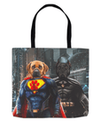 Bolsa Tote Personalizada para 2 Mascotas 'Superdog &amp; Batdog'