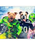 Póster Personalizado para 2 mascotas 'Seattle Doggos'