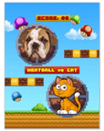 Póster Mascota personalizada de videojuego retro