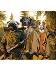 Lienzo personalizado con 3 mascotas de pie 'The Hunters'