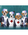 Lienzo personalizado para 4 mascotas 'The Nurses'