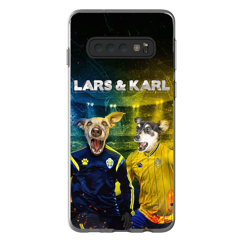 Funda personalizada para teléfono con 2 mascotas &#39;Sweden Doggos Euro Football&#39;