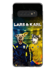 Funda personalizada para teléfono con 2 mascotas 'Sweden Doggos Euro Football'