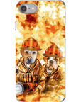 Funda personalizada para teléfono con 2 mascotas 'Los Bomberos'