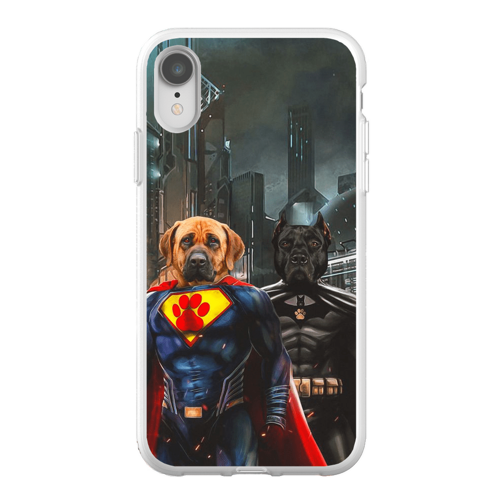 Funda personalizada para teléfono con 2 mascotas &#39;Superdog &amp;amp; Batdog&#39;