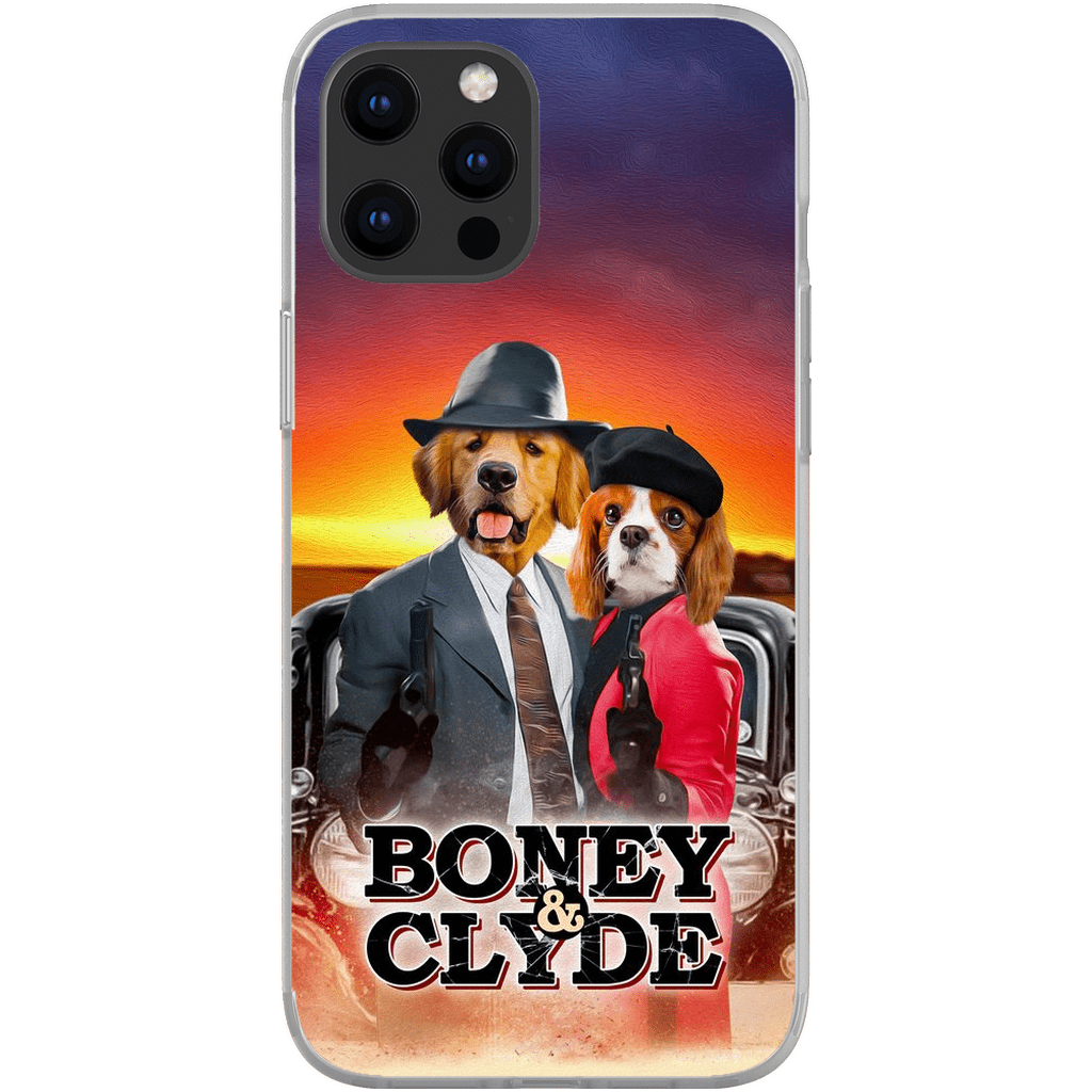 Funda personalizada para teléfono con 2 mascotas &#39;Boney and Clyde&#39;