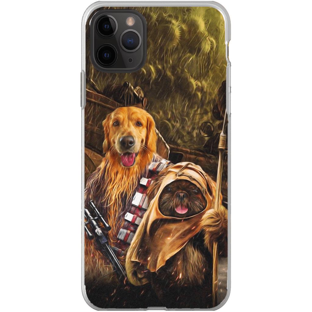 Funda personalizada para teléfono con 2 mascotas &#39;Chewdogga &amp;amp; Dogg-E-Wok&#39;