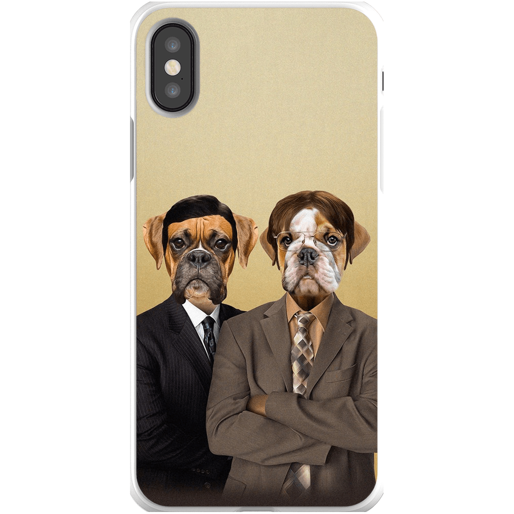 &#39;The Woofice&#39; Funda personalizada para teléfono con 2 mascotas