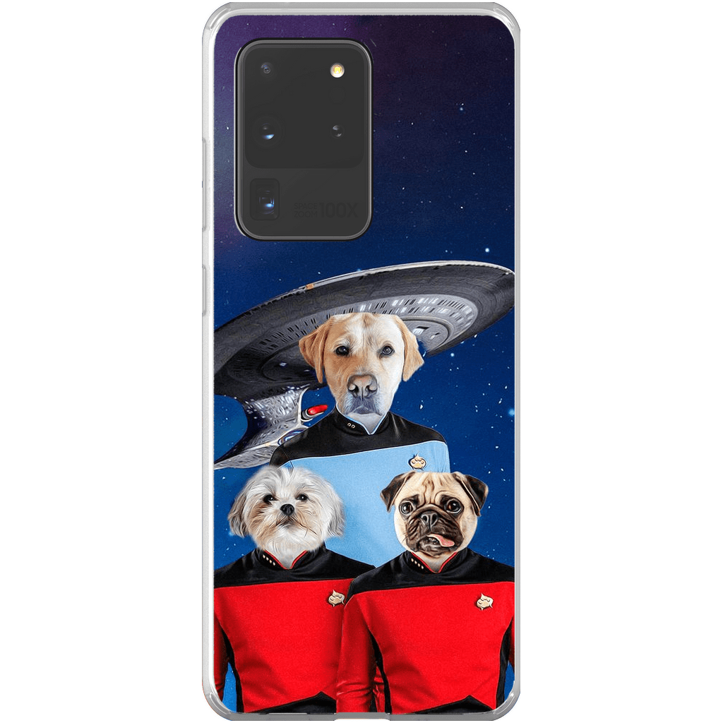 &#39;Doggo-Trek&#39; Funda personalizada para teléfono con 3 mascotas