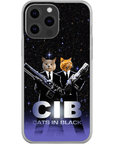 Funda personalizada para teléfono con 2 mascotas 'Gatos en negro'