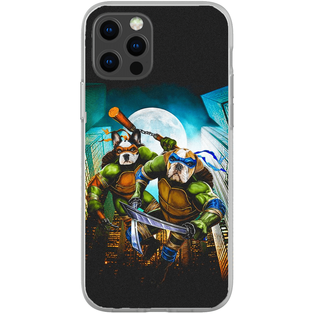 Funda personalizada para teléfono con 2 mascotas &#39;Teenage Mutant Ninja Doggos&#39;