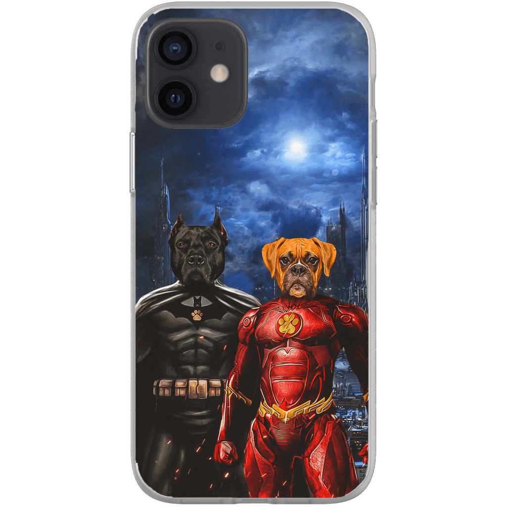 Funda personalizada para teléfono con 2 mascotas &#39;Batdog &amp;amp; Flash Doggo&#39;