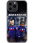 Funda personalizada para teléfono con 2 mascotas 'France Doggos'