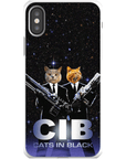 Funda personalizada para teléfono con 2 mascotas 'Gatos en negro'