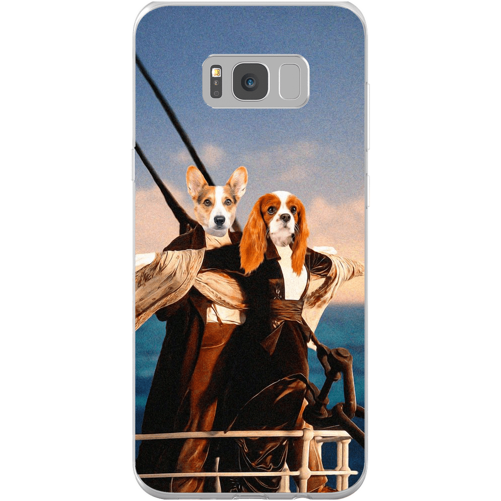 Funda personalizada para teléfono con 2 mascotas &#39;Titanic Doggos&#39;