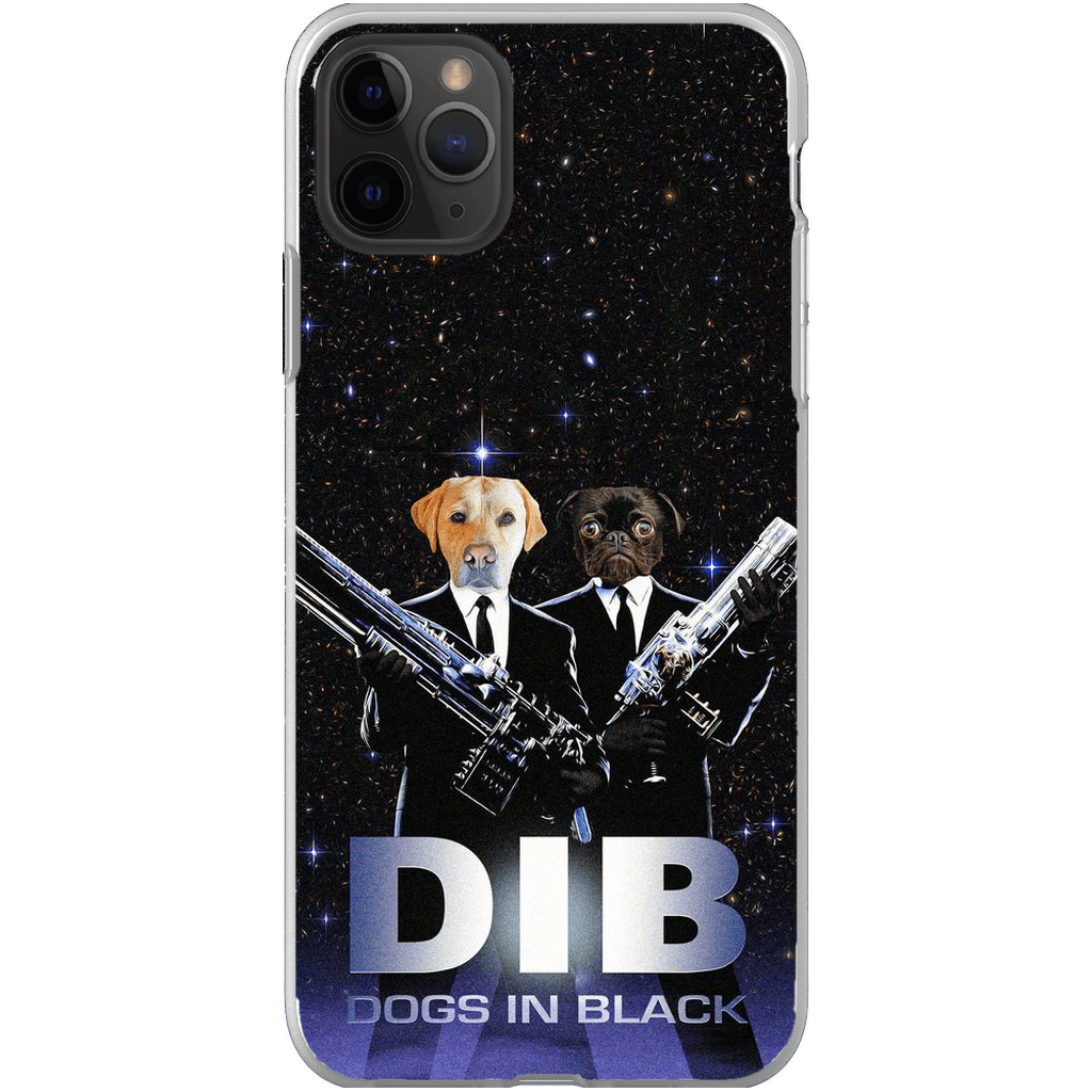 Funda personalizada para teléfono con 2 mascotas &#39;Perros de negro&#39;