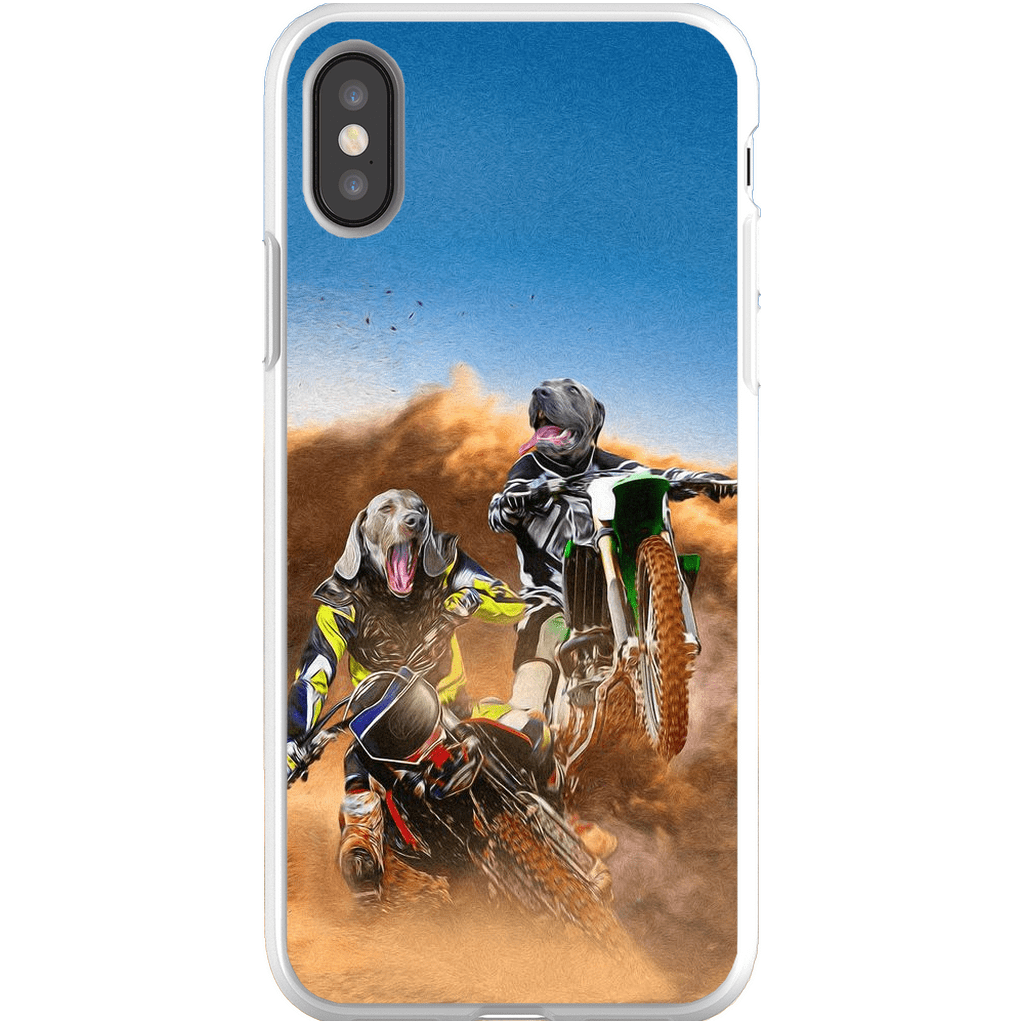 Funda personalizada para teléfono con 2 mascotas &#39;The Motocross Riders&#39;