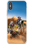 Funda personalizada para teléfono con 2 mascotas 'The Motocross Riders'