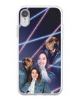 Funda para teléfono personalizada Lazer Portrait Pet (masculino)/humano (femenino) de los años 80