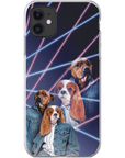 Funda personalizada para teléfono con 2 mascotas '1980s Lazer Portrait'