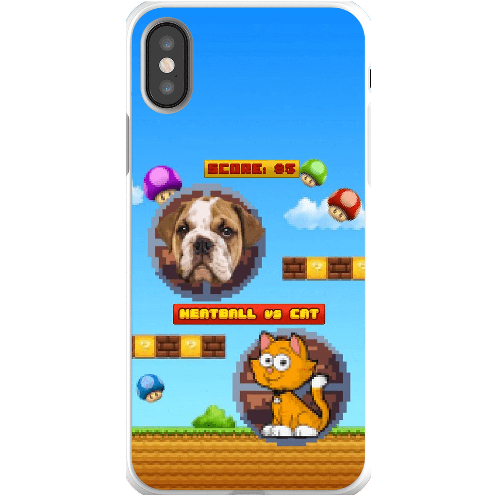 Funda de teléfono para mascotas personalizada con videojuego retro