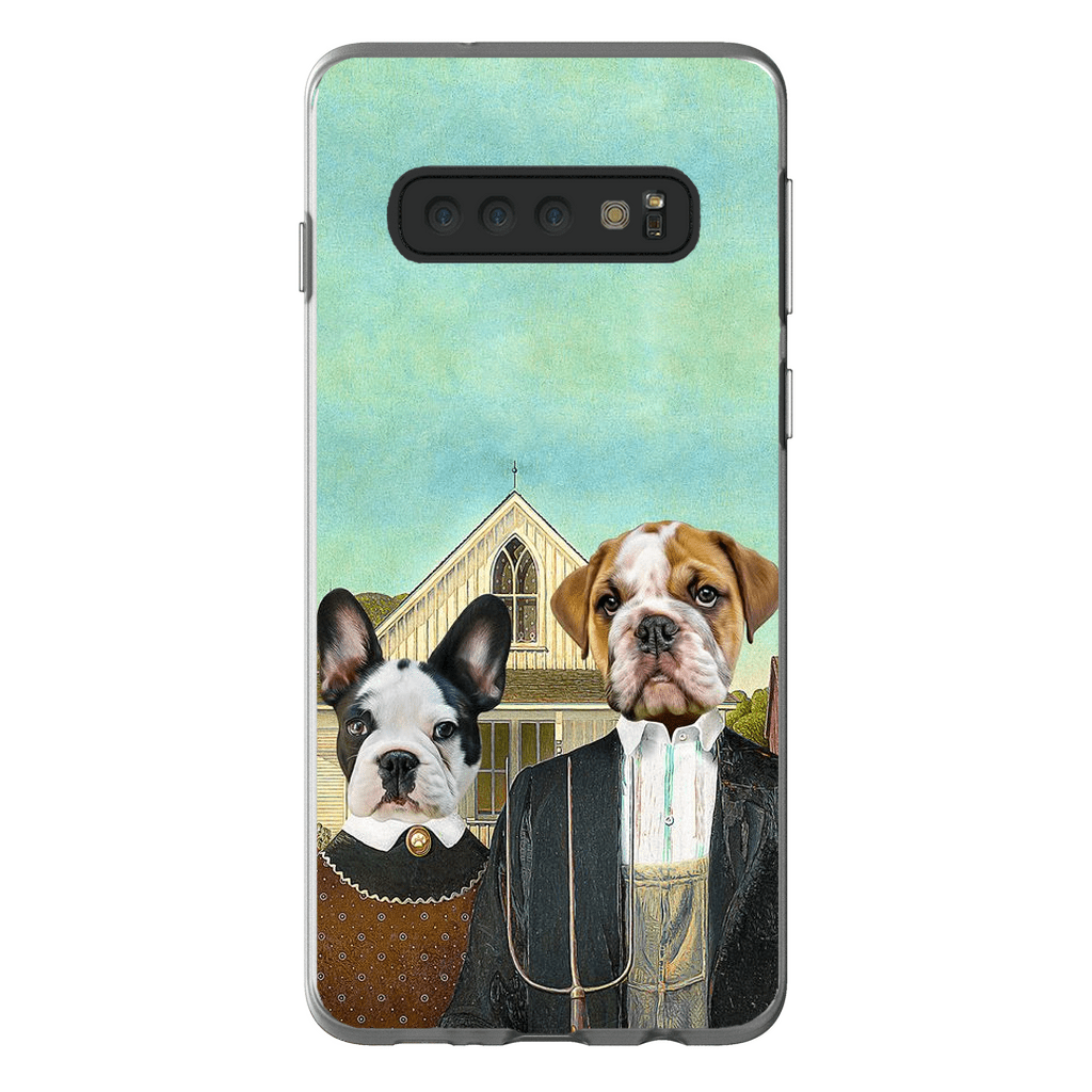 Funda personalizada para teléfono con 2 mascotas &#39;American Pawthic&#39;