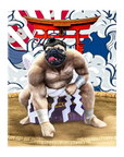 Lienzo personalizado para mascotas 'The Sumo Wrestler'