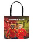 Bolsa Tote Personalizada para 2 Mascotas 'Spain Doggos Soccer'