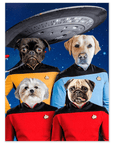 Póster personalizado para 4 mascotas 'Doggo-Trek'