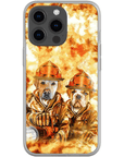 Funda personalizada para teléfono con 2 mascotas 'Los Bomberos'