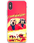 Funda personalizada para teléfono con 2 mascotas 'Paw Watch 1991'