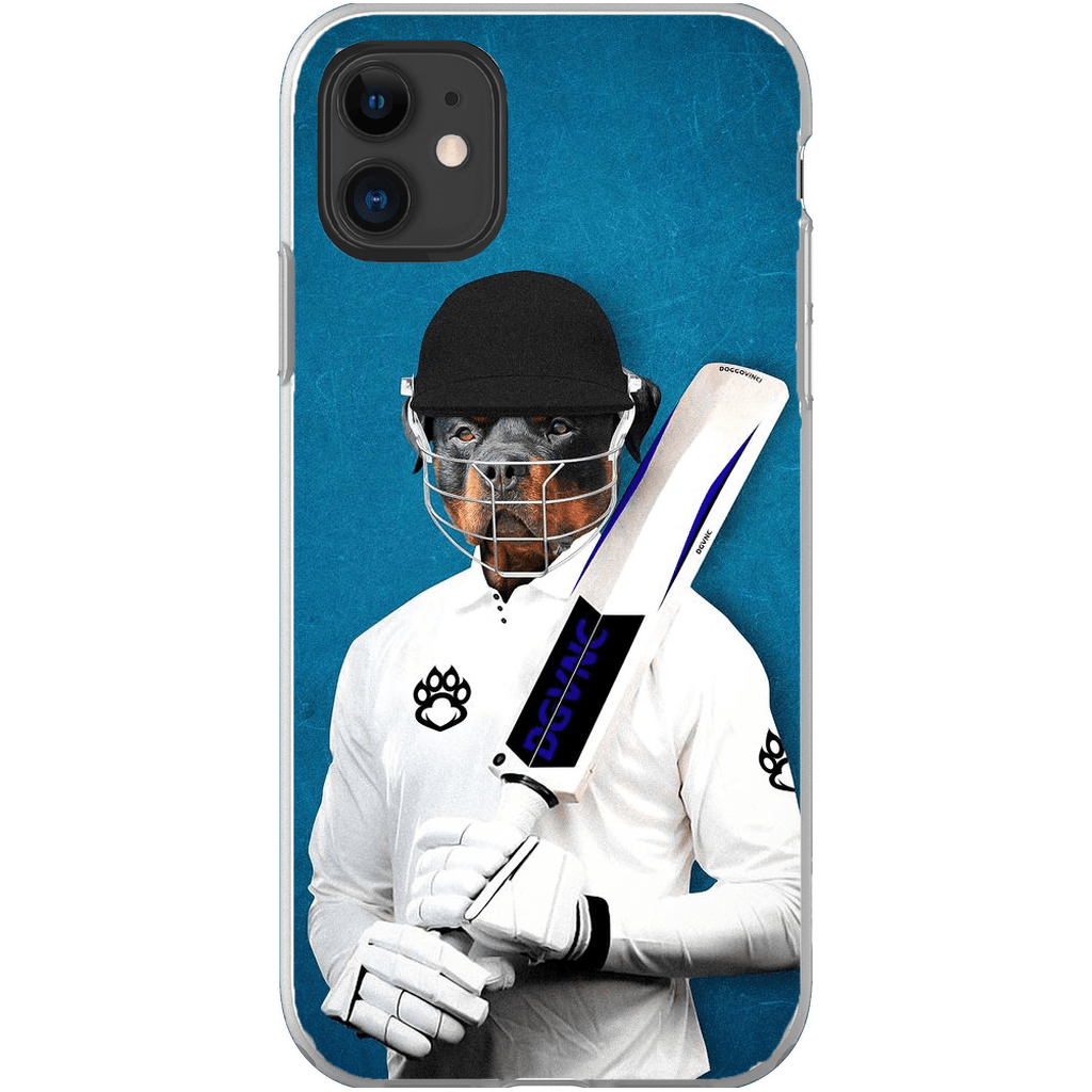 Funda para teléfono personalizada &#39;El jugador de críquet&#39;