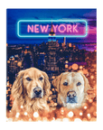 Lienzo personalizado para 2 mascotas 'Doggos of New York'