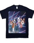 Camiseta personalizada con 3 mascotas 'Lazer Portrait (hembras) de los años 80' 