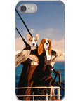 Funda personalizada para teléfono con 2 mascotas 'Titanic Doggos'