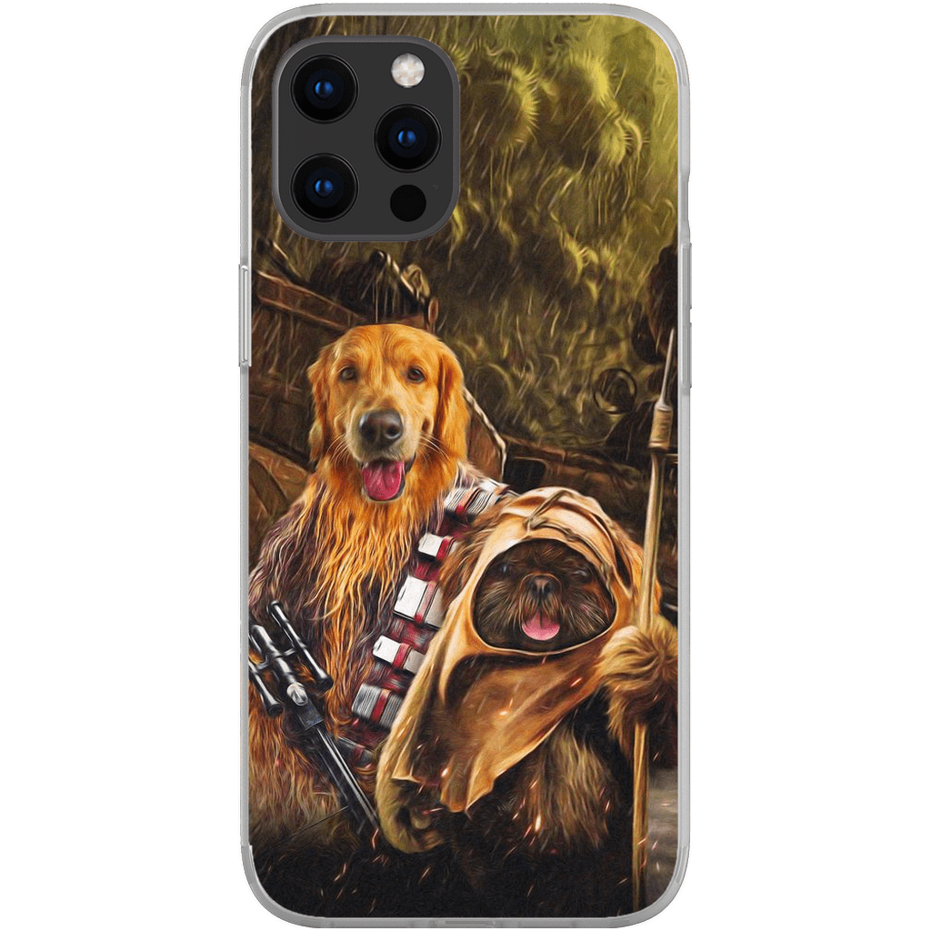 Funda personalizada para teléfono con 2 mascotas &#39;Chewdogga &amp;amp; Dogg-E-Wok&#39;