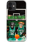 Funda personalizada para teléfono con 2 mascotas 'Boston Walkies'