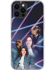 Funda para teléfono personalizada Lazer Portrait Pet (masculino)/humano (femenino) de los años 80