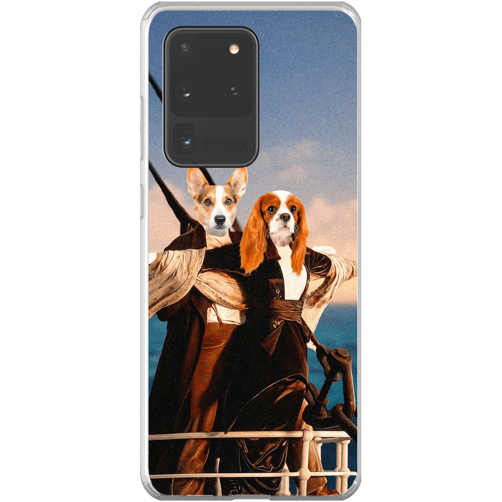 Funda personalizada para teléfono con 2 mascotas &#39;Titanic Doggos&#39;