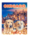 Lienzo personalizado para 2 mascotas 'Doggos Of Chicago'