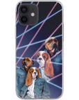 Funda personalizada para teléfono con 2 mascotas '1980s Lazer Portrait'