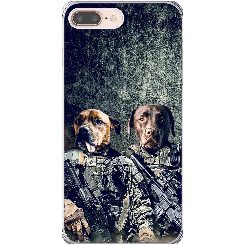 Funda personalizada para teléfono con 2 mascotas &#39;The Army Veterans&#39;