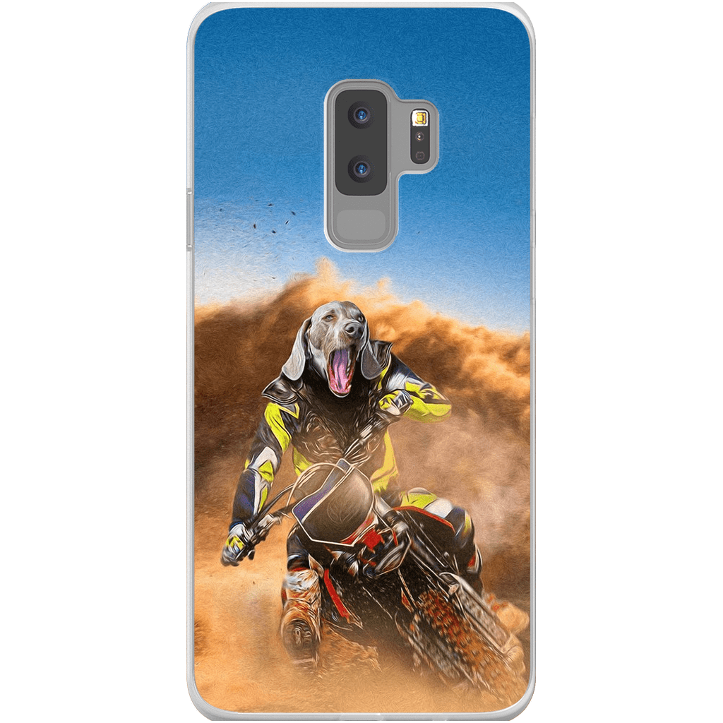 Funda para móvil personalizada &#39;El piloto de motocross&#39;