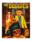 Lienzo de pie personalizado para 2 mascotas 'The Doggies'