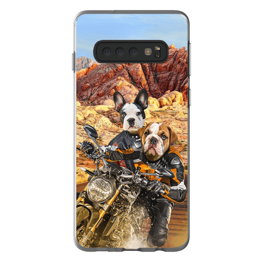 Funda personalizada para teléfono con 2 mascotas &#39;Dogati Riders&#39;