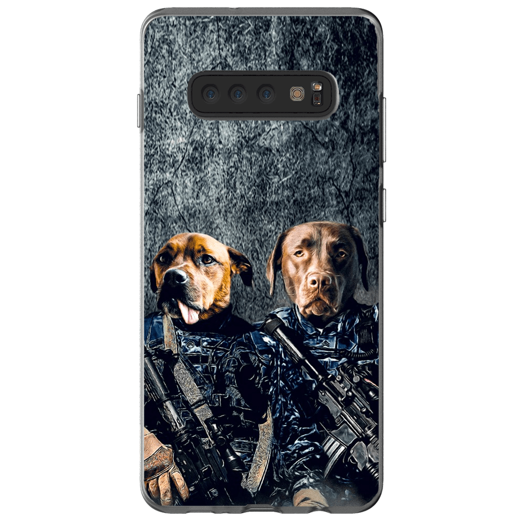 Funda personalizada para teléfono con 2 mascotas &#39;The Navy Veterans&#39;