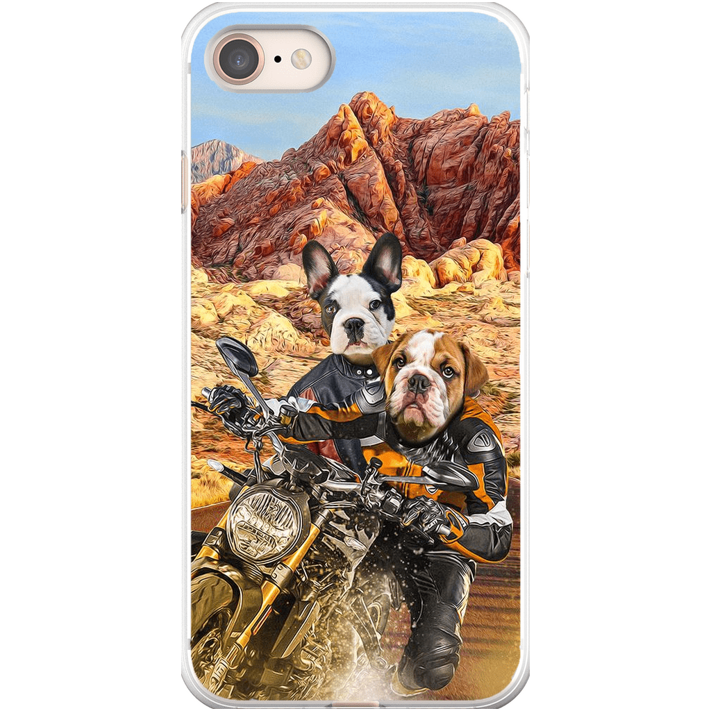 Funda personalizada para teléfono con 2 mascotas &#39;Dogati Riders&#39;